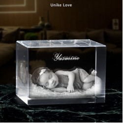 New Born Photo 3D Crystal Gift | Personalized Gift | New Mom Gift| New Dad gift | Custom baby portrait by Unike Love® UnikeLove